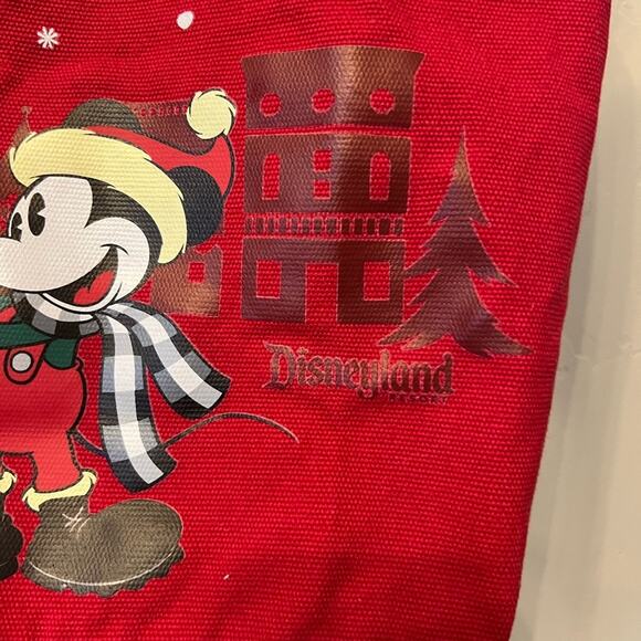 Disney Parks Disneyland Christmas Tote Bag Mickey and Minnie Mouse Holiday Bag - Picture 2 of 4